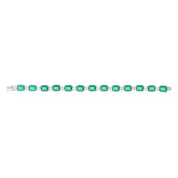 925 zilveren armband met groene kristallen en zirkonia's