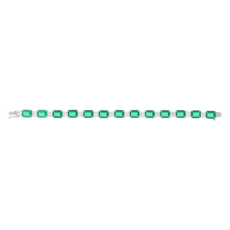 Bracelet argent 925 cristal vert et zirconias - vue 2