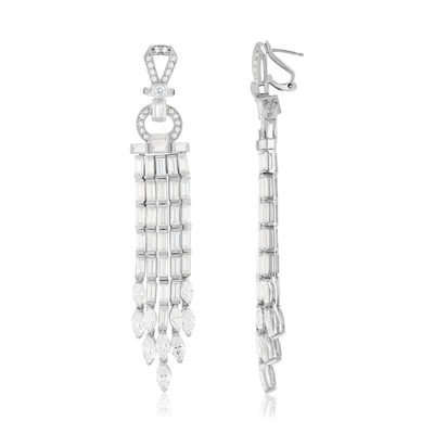 Boucles d'oreilles argent 925 et zirconias - vue 1