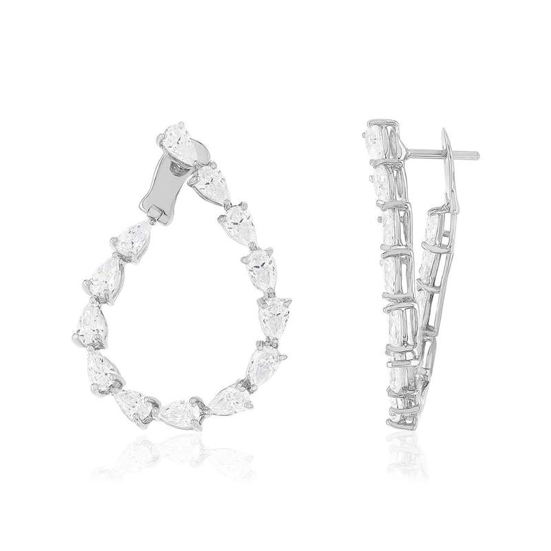 Boucles d'oreilles argent 925 et zirconias - vue 1