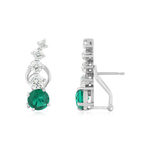 Boucles d'oreilles argent 925 cristal vert et zirconias - vue 1