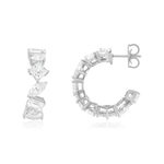 Demi créoles argent 925 zirconias - vue 1