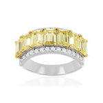 Bague argent 925 zirconias jaune et blanc - vue 1
