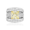 Bague argent 925 zirconias jaune et blanc - vue V3