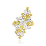 Bague argent 925 zirconias jaune et blanc - vue 3