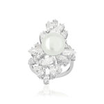 Bague argent 925 perle d'eau douce et zirconias - vue 1