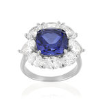 Bague argent 925 cristal bleu et zirconias - vue 1