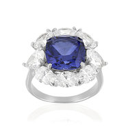 Bague argent 925 cristal bleu et zirconias