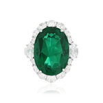 Bague argent 925 cristal vert et zirconias - vue 3