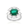 Bague argent 925 cristal vert et zirconias - vue V1