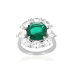 Bague argent 925 cristal vert et zirconias - vue 1