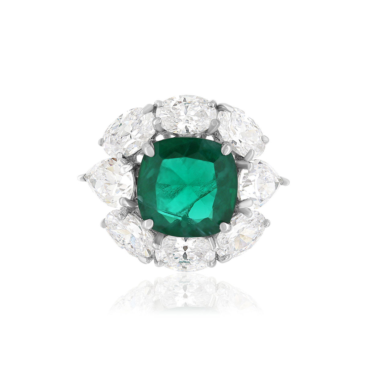 Bague argent 925 cristal vert et zirconias - vue 3