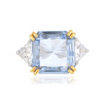 Bague argent 925 2 tons cristal bleu et zirconias - vue 3