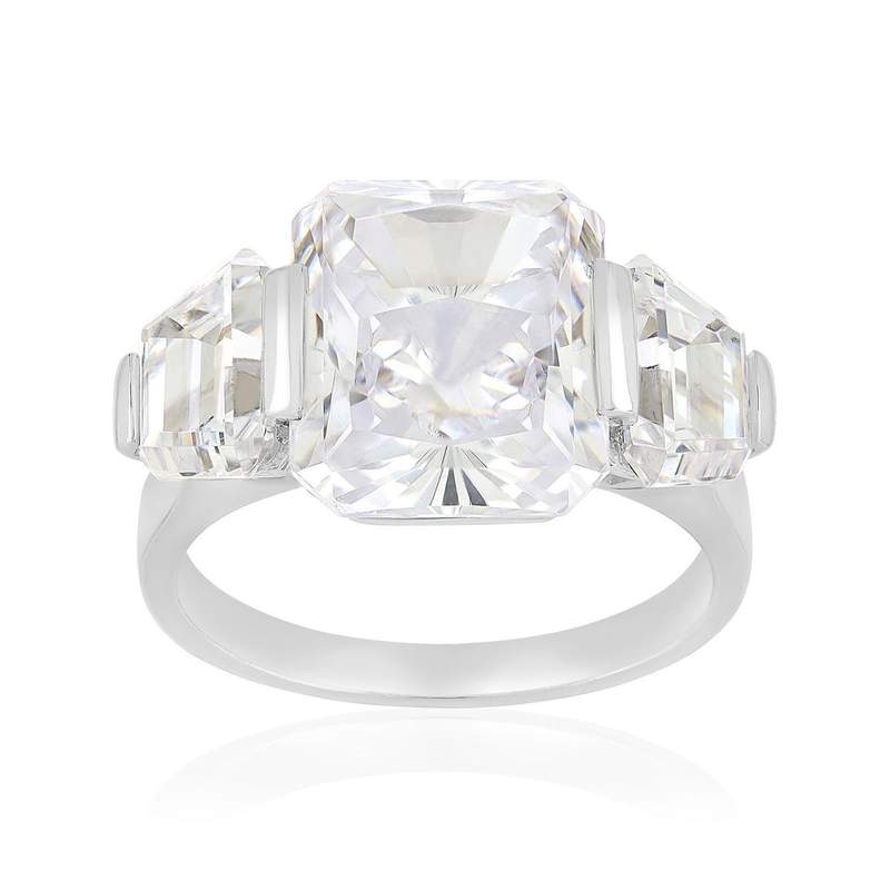 Bague argent 925 et zirconias - vue 1