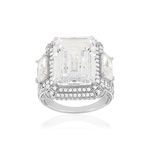 Bague argent 925 et zirconias - vue 1