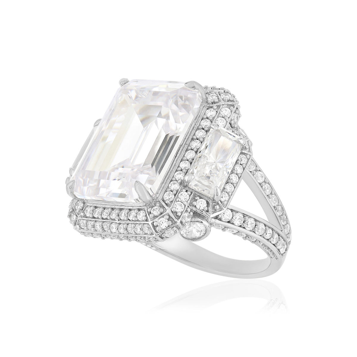 Bague argent 925 et zirconias - vue D1