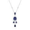 Collier argent 925 et zirconias bleus et blanc - vue V1