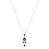 Collier argent 925 et zirconias bleus et blanc - vue V2