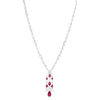 Collier argent 925 rubis synthétique et zirconias 41cm - vue V2