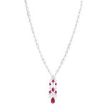 Collier argent 925 rubis synthétique et zirconias 41cm - vue 2