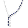 Collier argent 925 saphirs synthétiques bleu foncé et zirconias 42cm - vue V1