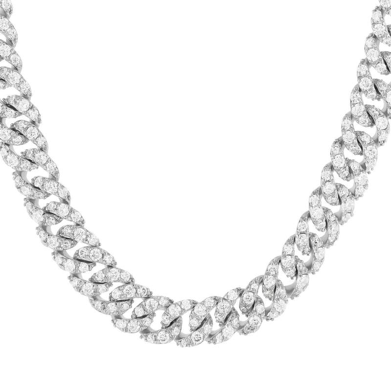 925 sterling silver necklace with zirconia stones, 42 cm - view 1