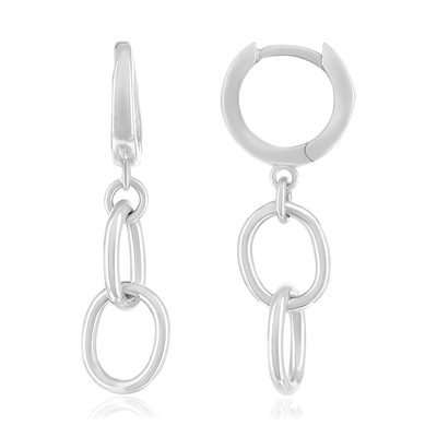 Boucles d'oreilles argent pendantes - vue 1