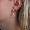 Boucles d'oreilles argent pendantes - vue Vporté 1