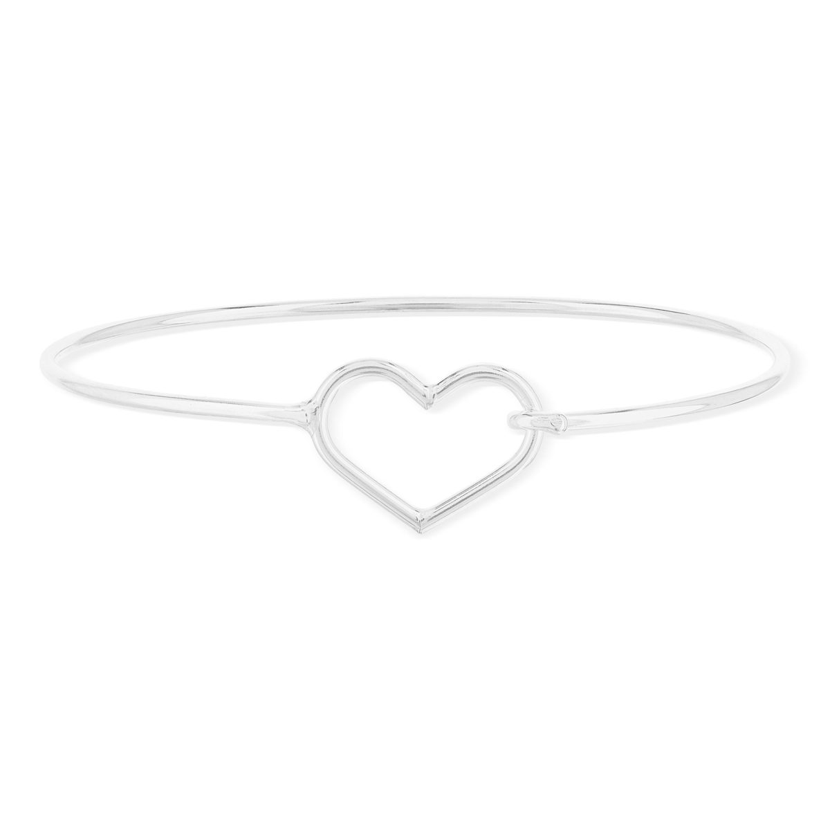 Bracelet argent 925 jonc coeur 65mm