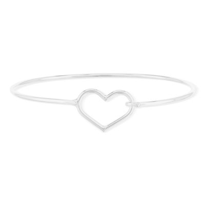 Bracelet argent 925 jonc coeur 65mm