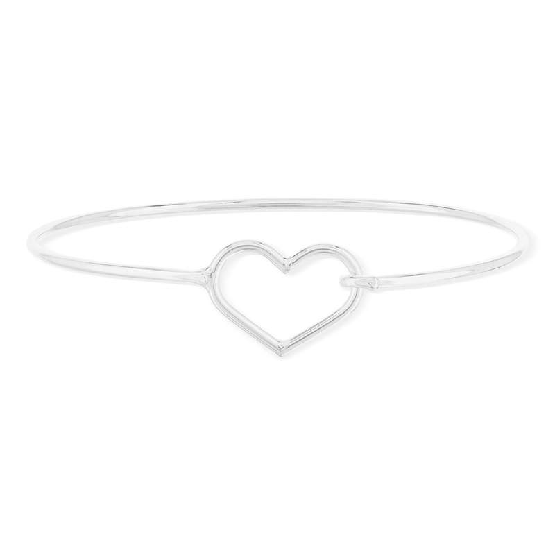 Bracelet argent 925 jonc coeur 65mm - vue 1