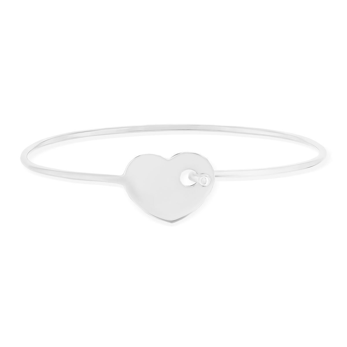 Bracelet argent 925 jonc coeur 65mm