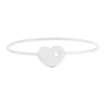 Bracelet argent 925 jonc coeur 65mm - vue 1
