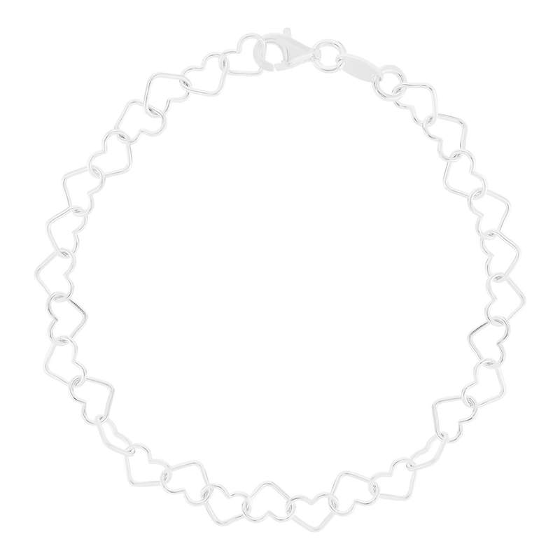 Bracelet argent 925 coeurs - vue 1