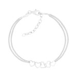 Bracelet argent 925 motifs coeurs - vue 1