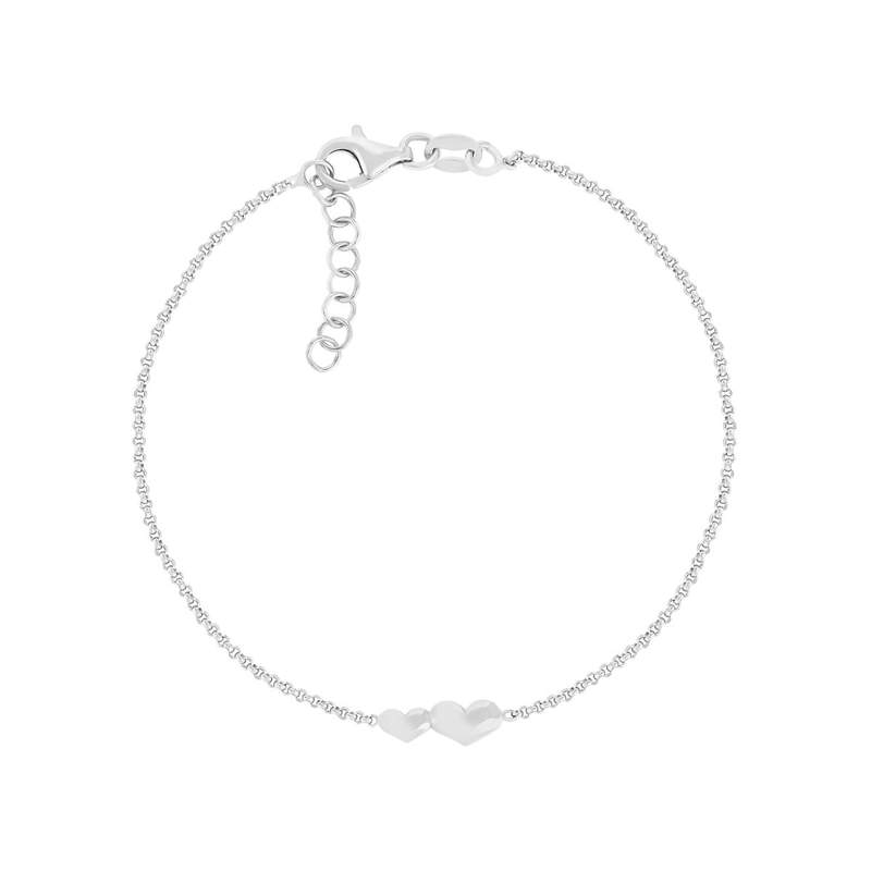Bracelet argent 925 coeurs - vue 1