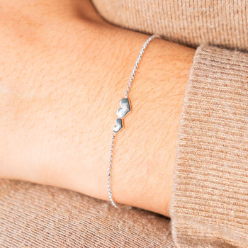 Silver bracelet 925 hearts