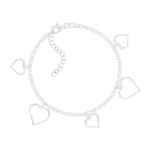Bracelet argent 925 pampilles coeurs - vue 1