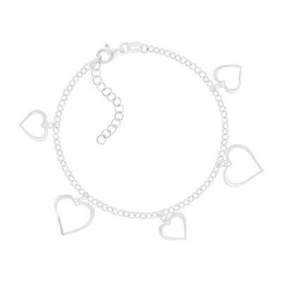 Bracelet argent 925 pampilles coeurs