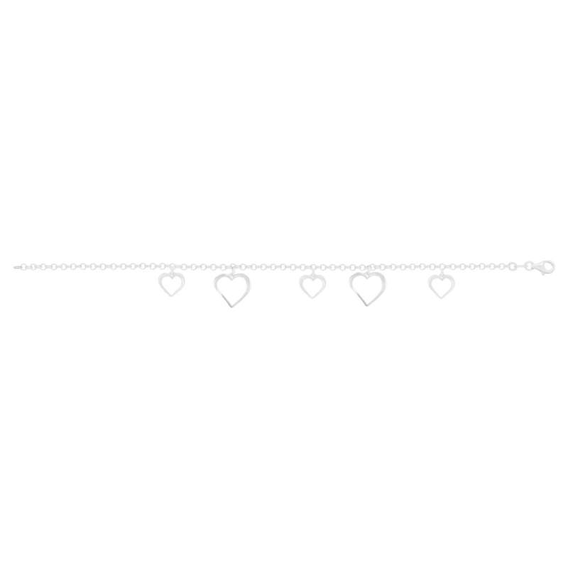 Bracelet argent 925 pampilles coeurs - vue 2