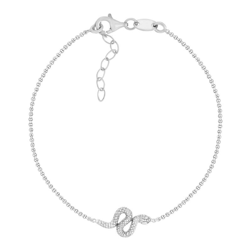 Bracelet argent 925 motif serpent 21 cm - vue 1
