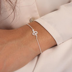 Bracelet argent 925 motif serpent 21 cm - vue porté 1