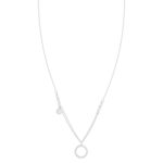 Collier argent 925 motif rond torsadé et pampille ronde 45 cm - vue 2