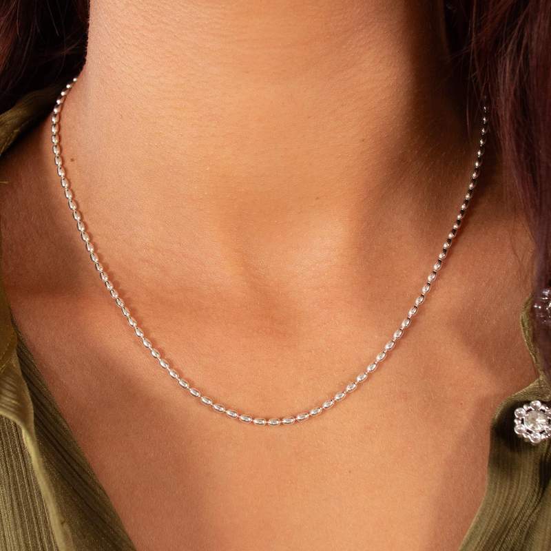 Collier argent 925 45cm - vue porté 1