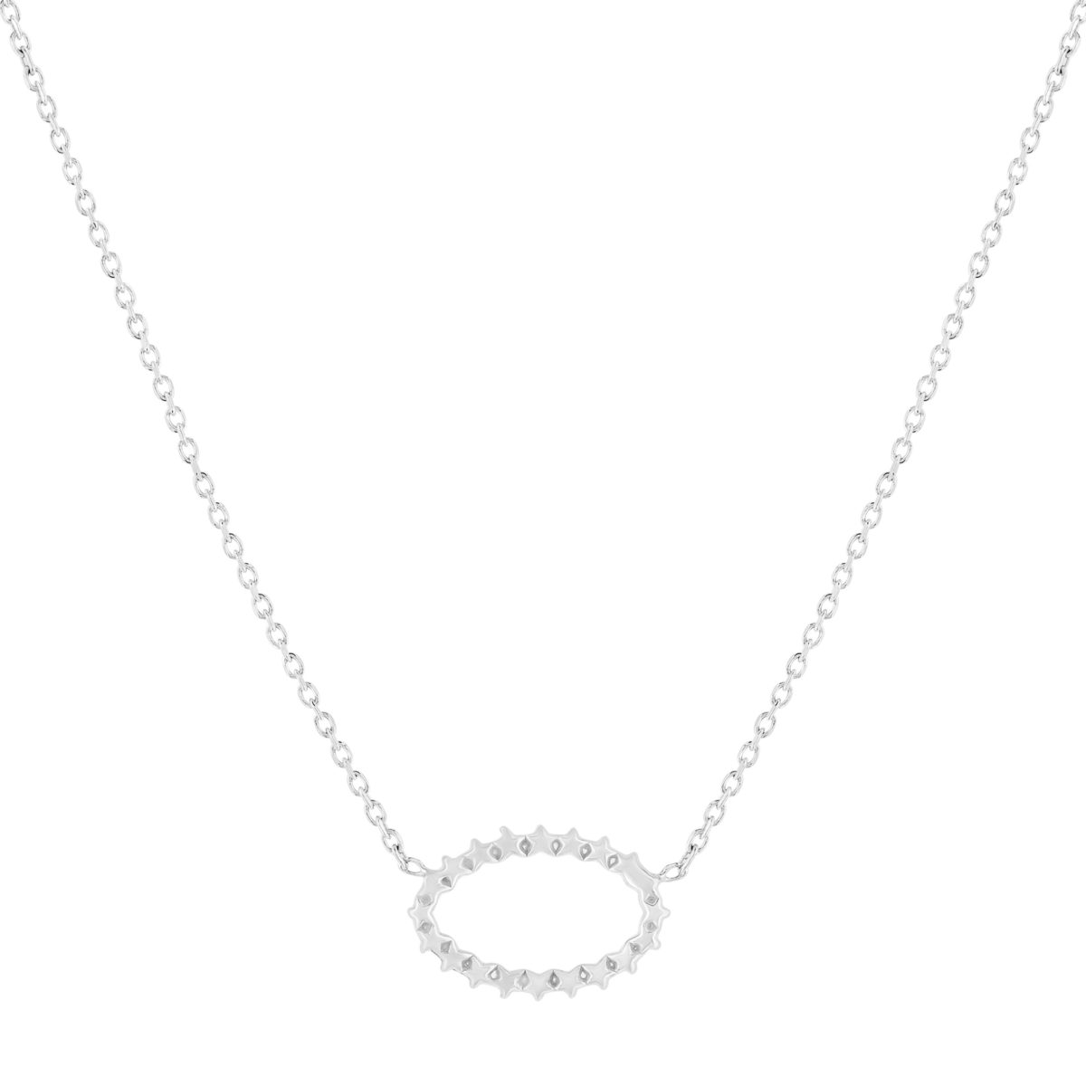 Collier argent 925 motif ovale 45 cm