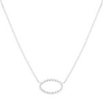 Collier argent 925 motif ovale 45 cm - vue 1