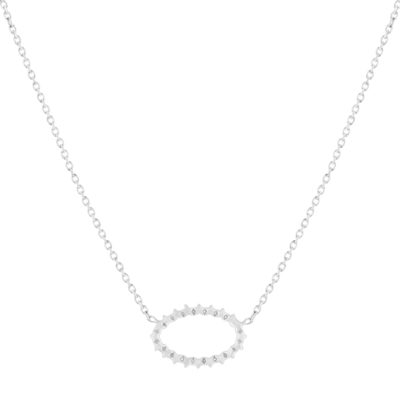 Silver necklace 925 oval pattern 45 cm