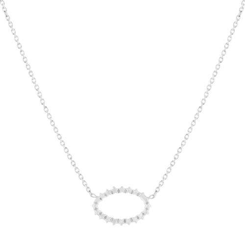 Collier argent 925 motif ovale 45 cm