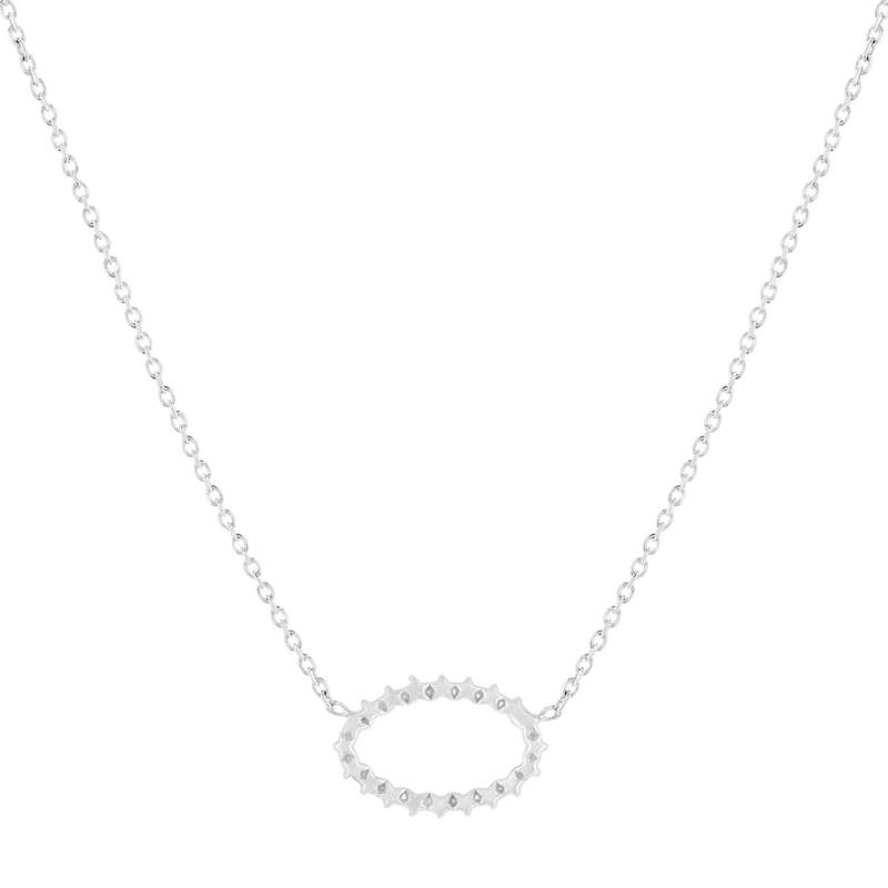 Collier argent 925 motif ovale 45 cm - vue 1