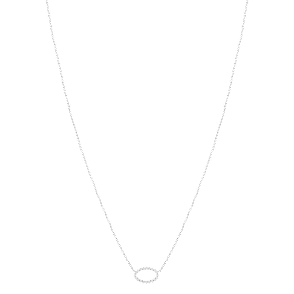 Collier argent 925 motif ovale 45 cm - vue 2